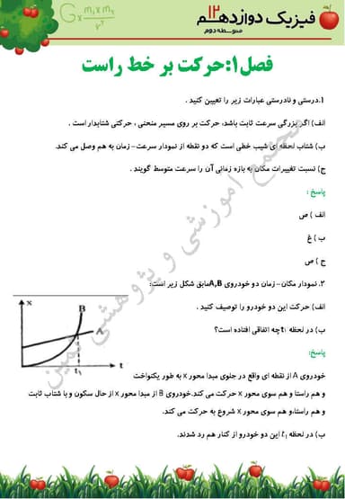 مشاهده جزئیات محصول نمونه سوال حل شده فیزیک دوازدهم فصل 1 (حرکت بر خط راست) / رشته تجربی 1404 تصویر محصول نمونه سوال حل شده فیزیک دوازدهم فصل 1 (حرکت بر خط راست) / رشته تجربی 1404